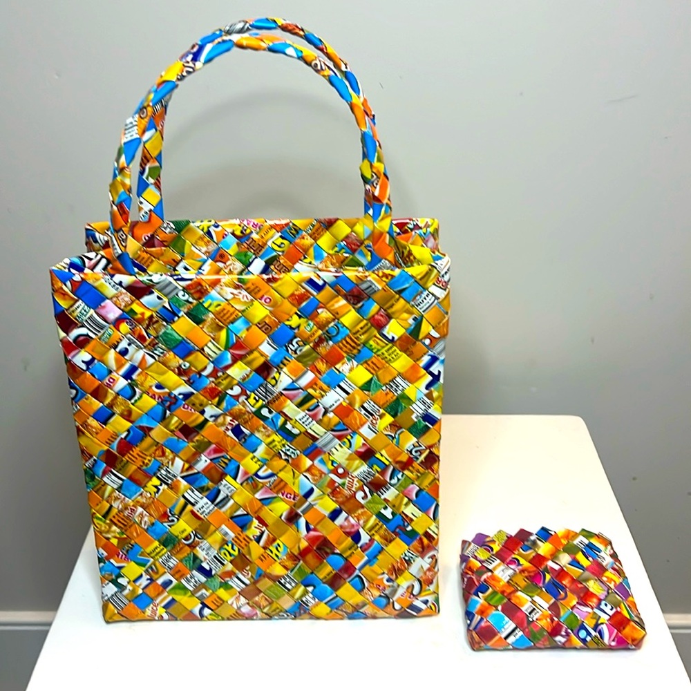 Vintage Candy Wrapper Tote Bag and Coin Purse - Matching set